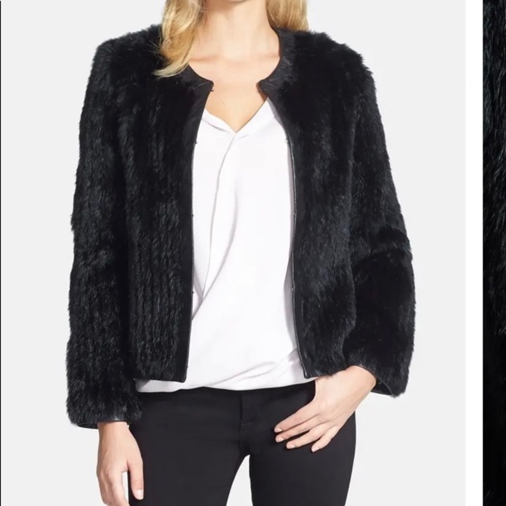 Love token authentic rabbit fur jacket